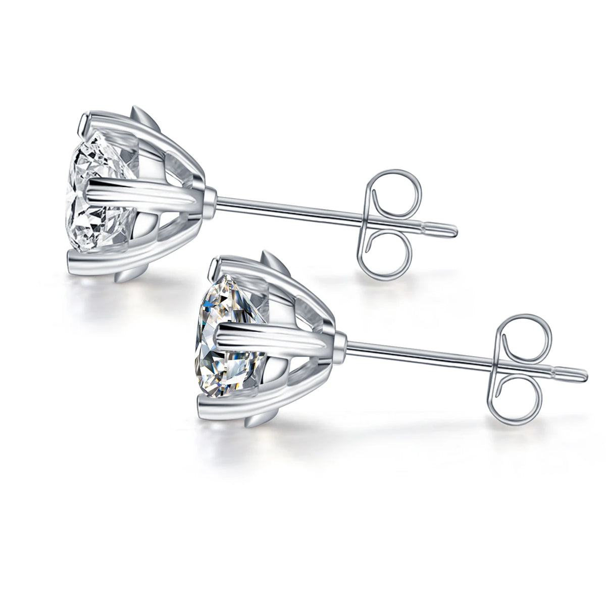 sterling silver jewelry - 925 Silver Earrings SLM0016E-1ct*2-White open view