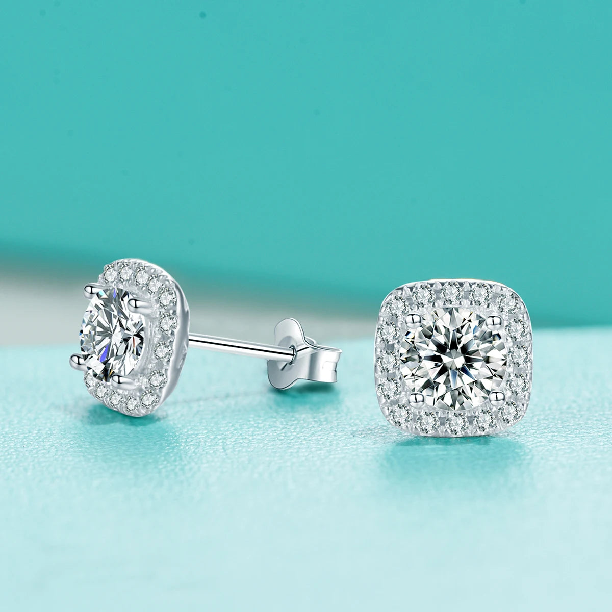 sterling silver jewelry - 925 Silver Earrings SLM0017E-0.5 CT * 2 detail view