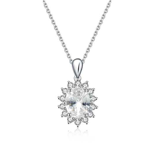 sterling silver jewelry - 925 Silver Pendant Necklace SLM0037N-1 CT-40-45cm AJ front view