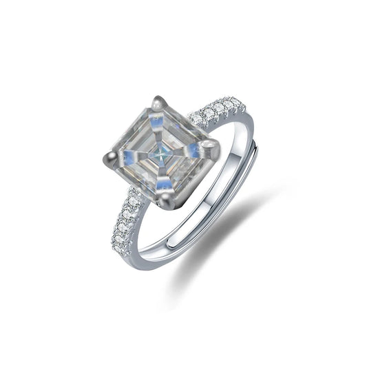 sterling silver jewelry - Silver Ring SLM0036R-5.0 CT-AJ front view