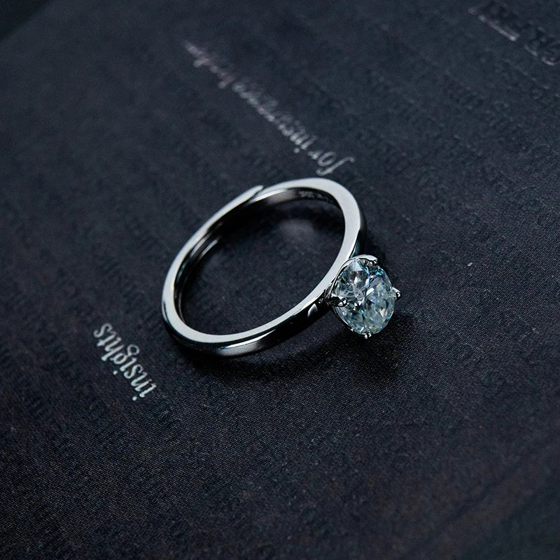 sterling silver jewelry - 925 Silver Ring SLM0037R-1.0 CT-AJ side view