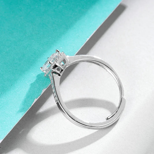 sterling silver jewelry - 925 Silver Ring SLM0038R-2 CT-AJ open view