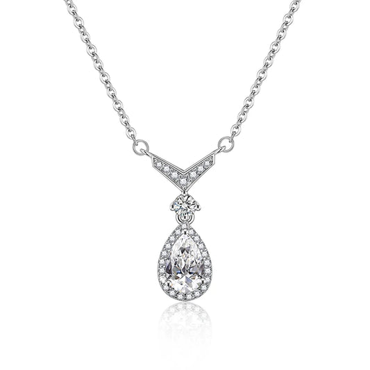sterling silver jewelry - Silver Pendant Necklace SLM0039N-1 CT-40-45cm AJ front view