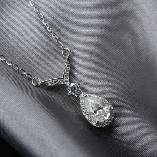 sterling silver jewelry - Silver Pendant Necklace SLM0039N-1 CT-40-45cm AJ open view