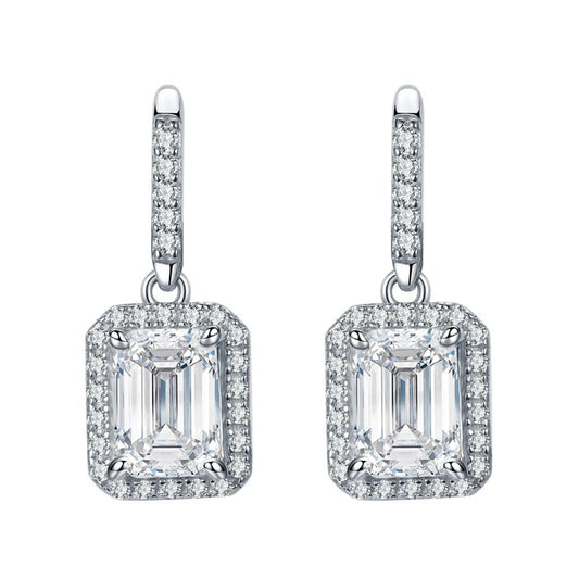 sterling silver jewelry - 925 Silver Earrings SLM0019E-1 CT * 2 front view