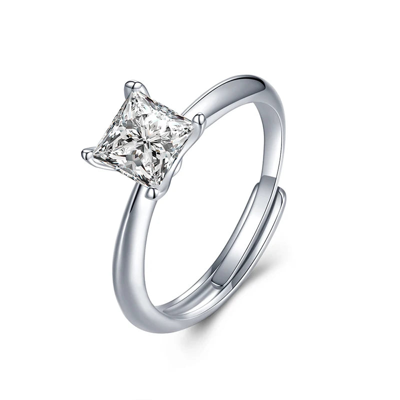 sterling silver jewelry - 925 Silver Ring SLM0042R-1.0 CT-AJ front view