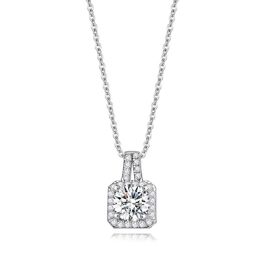 sterling silver jewelry - 925 Silver Necklace Pendant SLM0040N-1 CT-40-45cm AJ front view