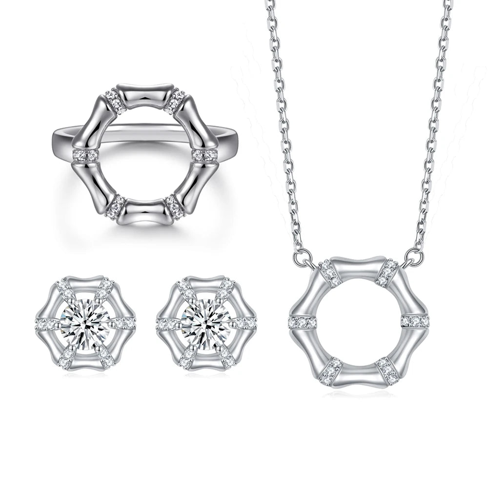 sterling silver jewelry - 925 Silver Ring Necklace Earring SLZ0004SET-SS-JS07-7 product view 24