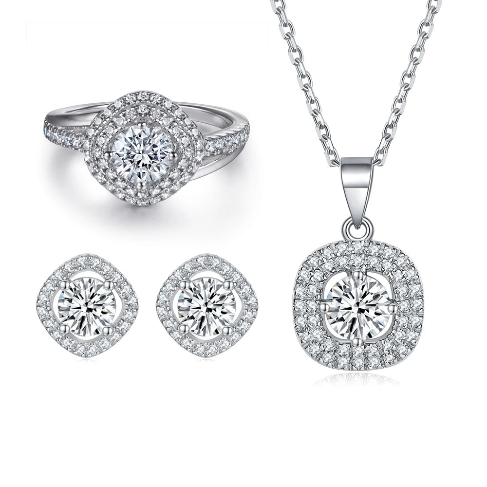 sterling silver jewelry - 925 Silver Ring Necklace Earring SLZ0004SET-SS-JS07-7 product view 14