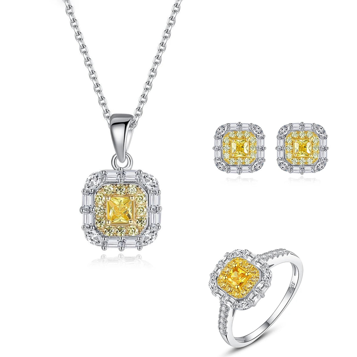 sterling silver jewelry - Ring Necklace Earring SLZ0001SET-TLTZ075-7 product view 26