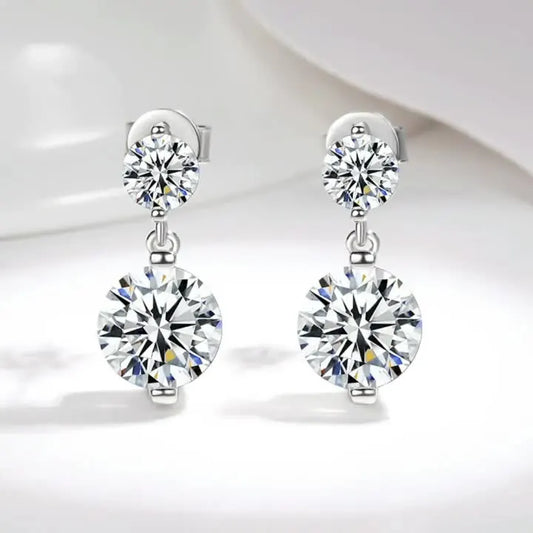 sterling silver jewelry - 925 Silver White Earring Earrings SLM0041E-silver earring studs front view
