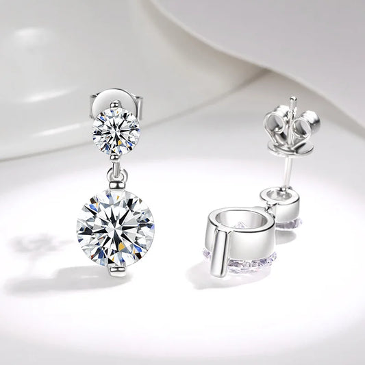 sterling silver jewelry - 925 Silver White Earring Earrings SLM0041E-silver earring studs open view