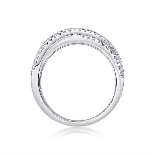 sterling silver jewelry - 925 Silver Ring SLM0098R-White-6 open view
