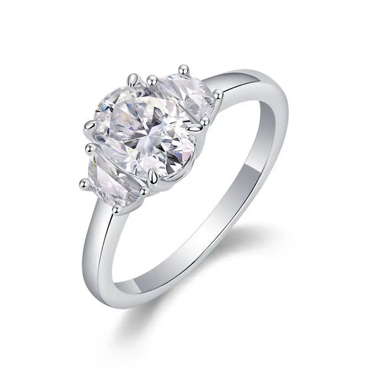 sterling silver jewelry - 925 Silver Ring SLM0097R-White-6 front view