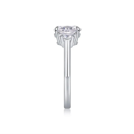 sterling silver jewelry - 925 Silver Ring SLM0097R-White-6 open view