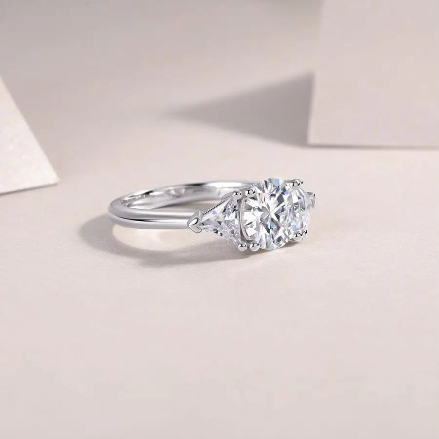 sterling silver jewelry - Silver Ring SLM0110R-White-6 detail view