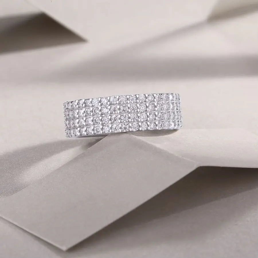 sterling silver jewelry - 925 Ring Rings SLM0103R-White-6 detail view