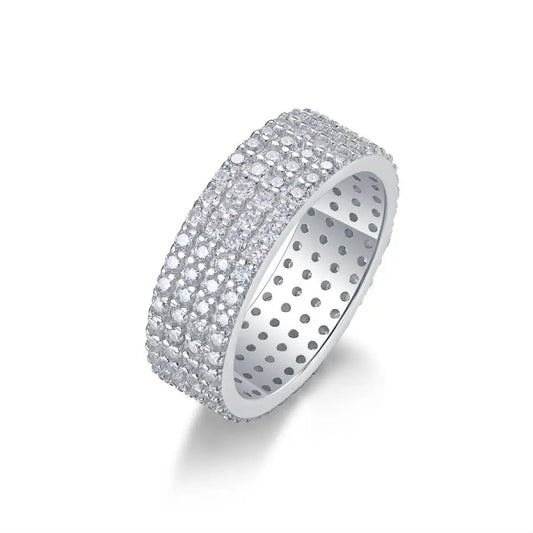 sterling silver jewelry - 925 Ring Rings SLM0103R-White-6 front view
