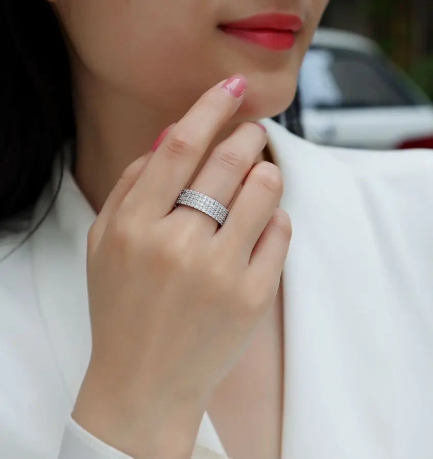 sterling silver jewelry - 925 Ring Rings SLM0103R-White-6 product view 06