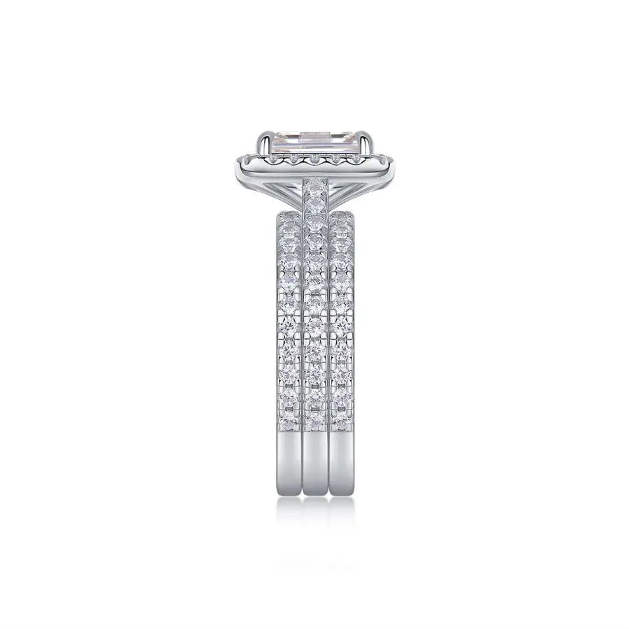 sterling silver jewelry - 925 Silver Ring SLM0105R-White-6 open view