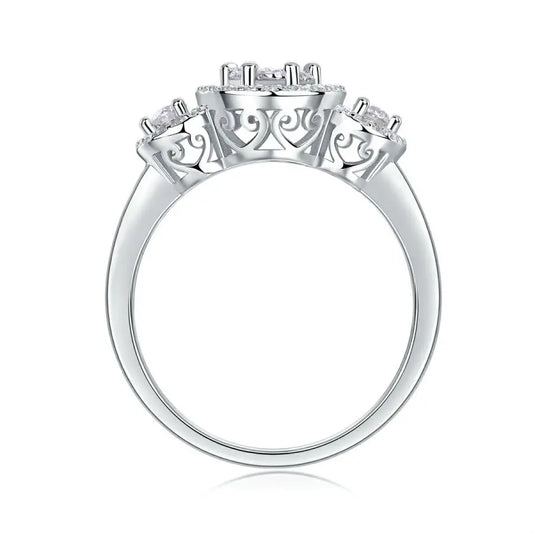 sterling silver jewelry - 925 Gold Silver Rings SLM0111R-White-6 open view