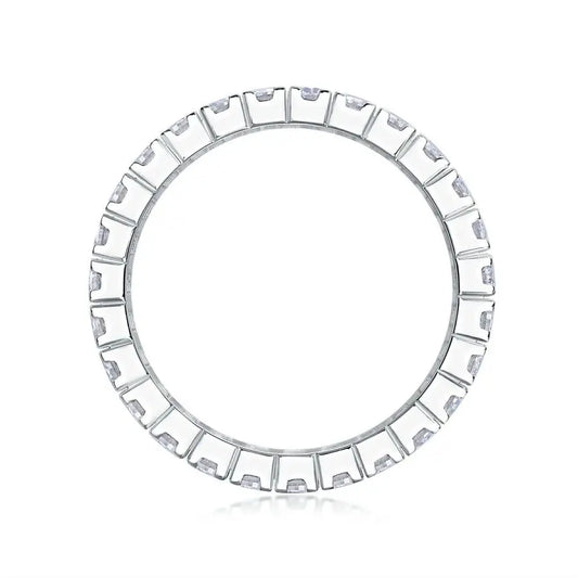 sterling silver jewelry - 1pc Silver Ring SLM0109R-White-6 open view