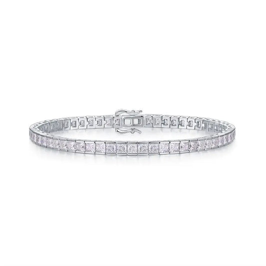 sterling silver jewelry - 925 Silver Bracelets Bracelet SLM0020B-White-16.5cm front view