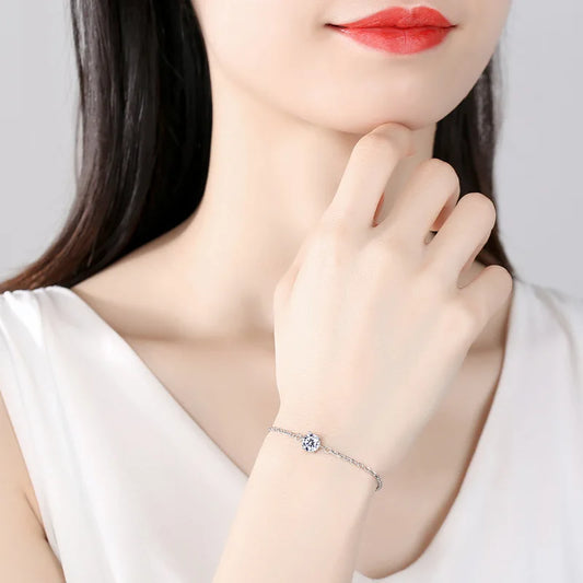 sterling silver jewelry - 925 Silver Bracelet SLM0001B-6 claws bracelet-15+4cm front view