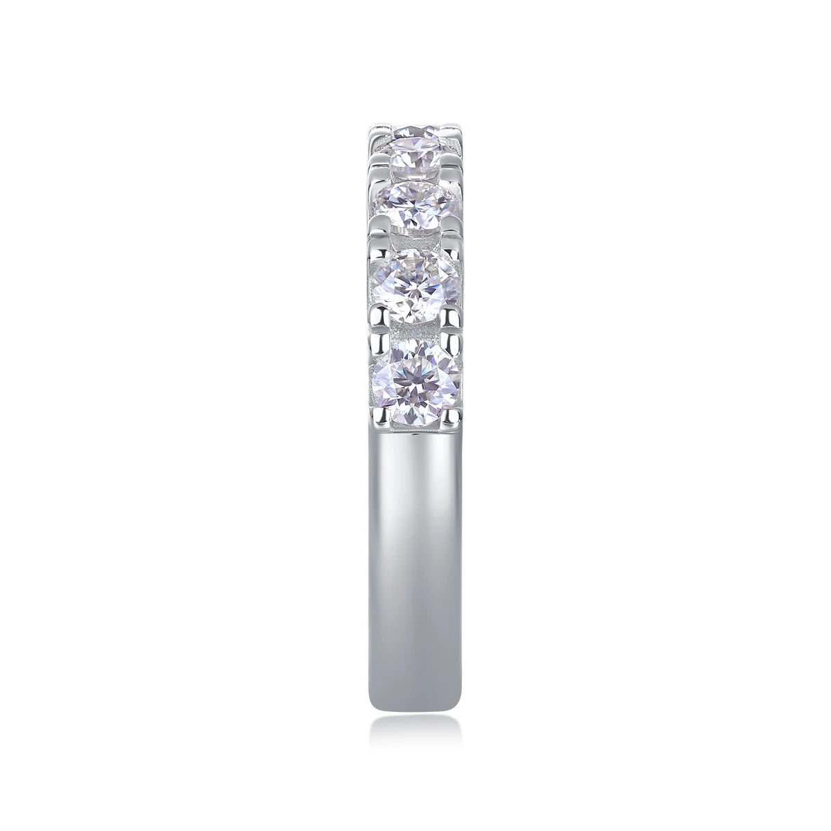sterling silver jewelry - Silver Ring SLM0186R-White-6 open view
