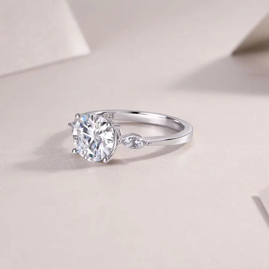 sterling silver jewelry - Ring SLM0108R-White-6 side view