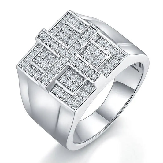 sterling silver jewelry - 925 Silver Ring SLM0068R-silver-6 front view