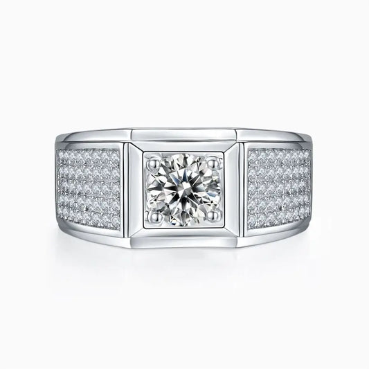 sterling silver jewelry - Silver White Ring SLM0077R-silver-6 open view