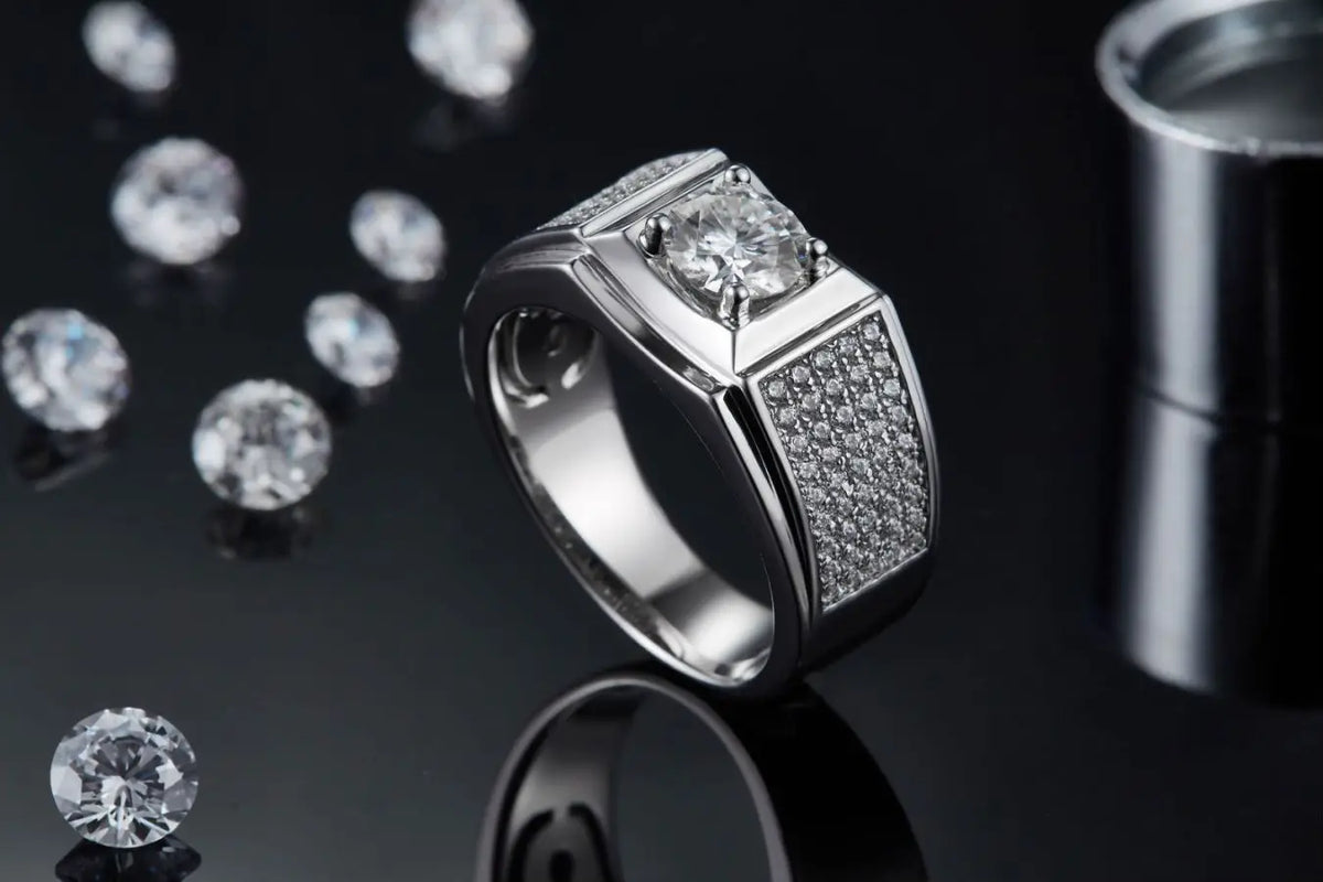 sterling silver jewelry - Silver White Ring SLM0077R-silver-6 product view 06