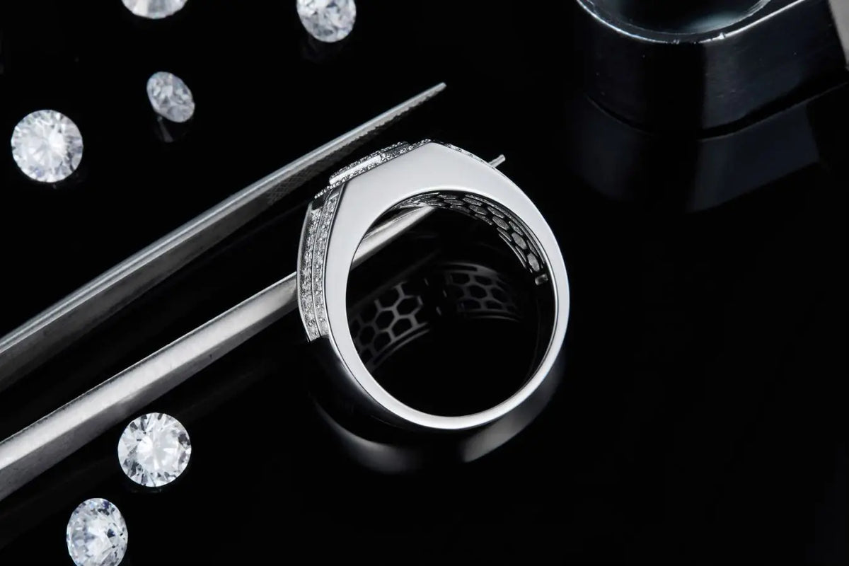 sterling silver jewelry - 925 Silver Ring SLM0092R-White-6 product view 05