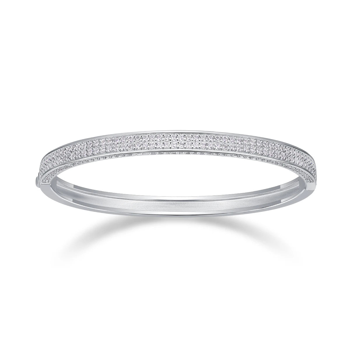 sterling silver jewelry - 925 White Gold Bracelet SLM0039B-White-17cm/6.7in open view