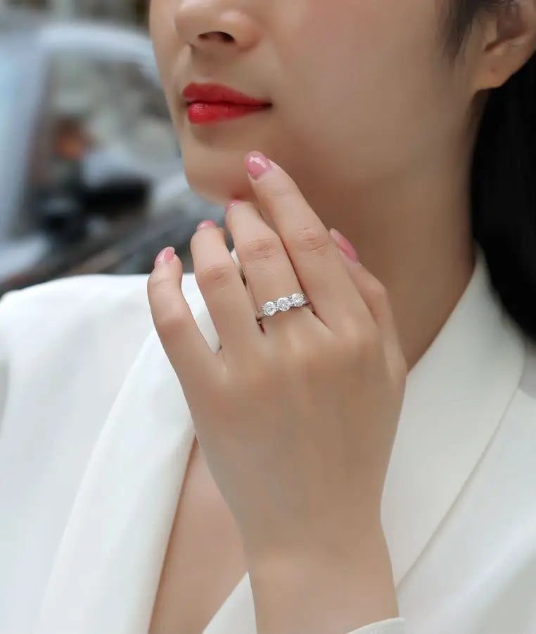 sterling silver jewelry - 925 Silver Gold Ring SLM0112R-White-6 product view 06