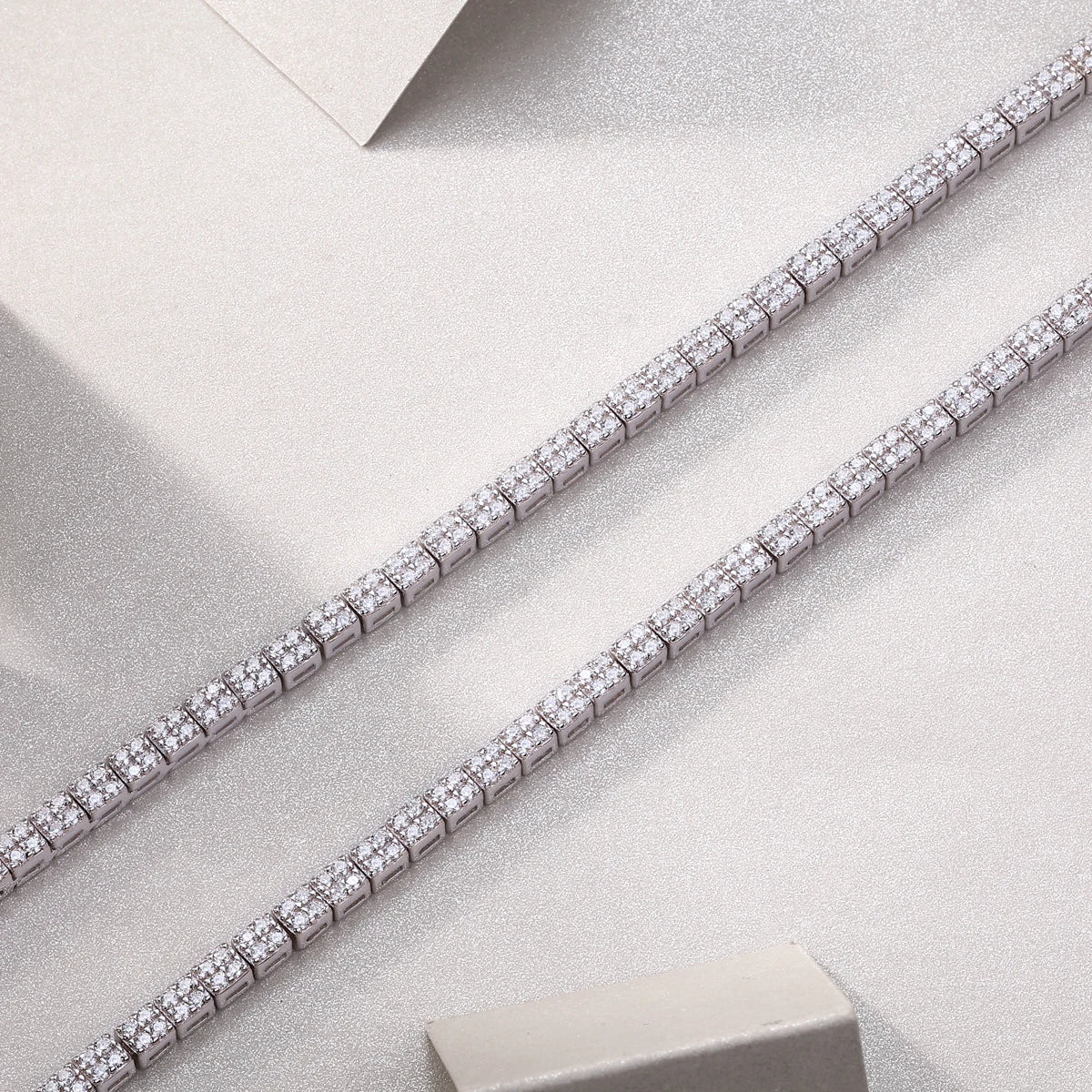 sterling silver jewelry - 925 Silver White Necklace SLM0037B-White-17cm/6.7in detail view