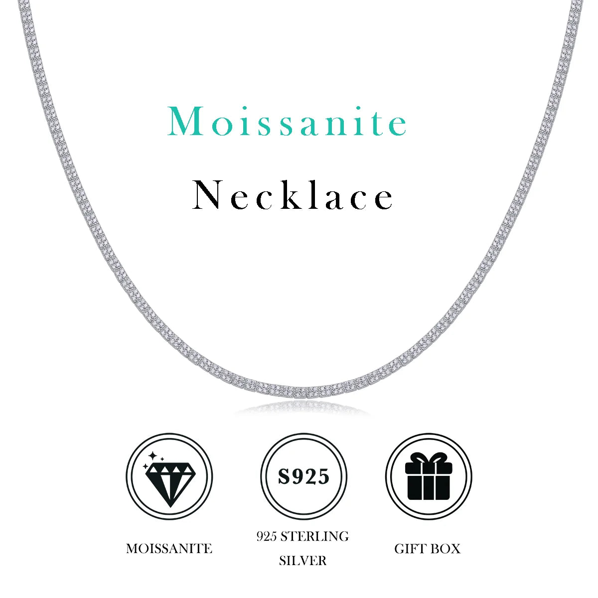 sterling silver jewelry - 925 Silver White Necklace SLM0037B-White-17cm/6.7in product view 05