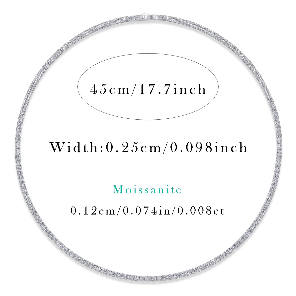 sterling silver jewelry - 925 Silver White Necklace SLM0037B-White-17cm/6.7in product view 06