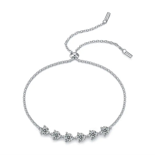 sterling silver jewelry - Silver Bracelet SLM0015B-White-21cm open view