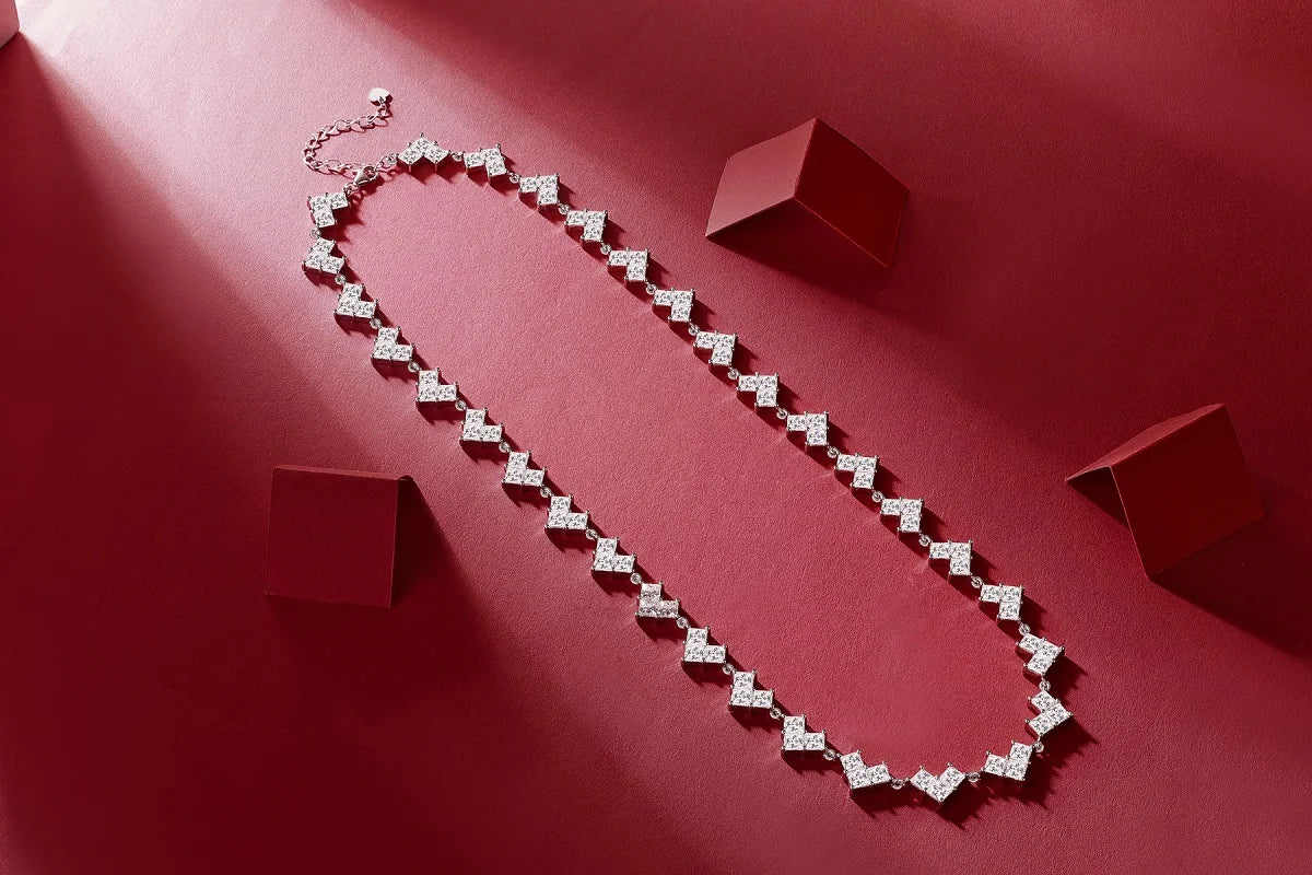 sterling silver jewelry - 925 White Gold Bracelet SLM0054B-silver-19cm detail view