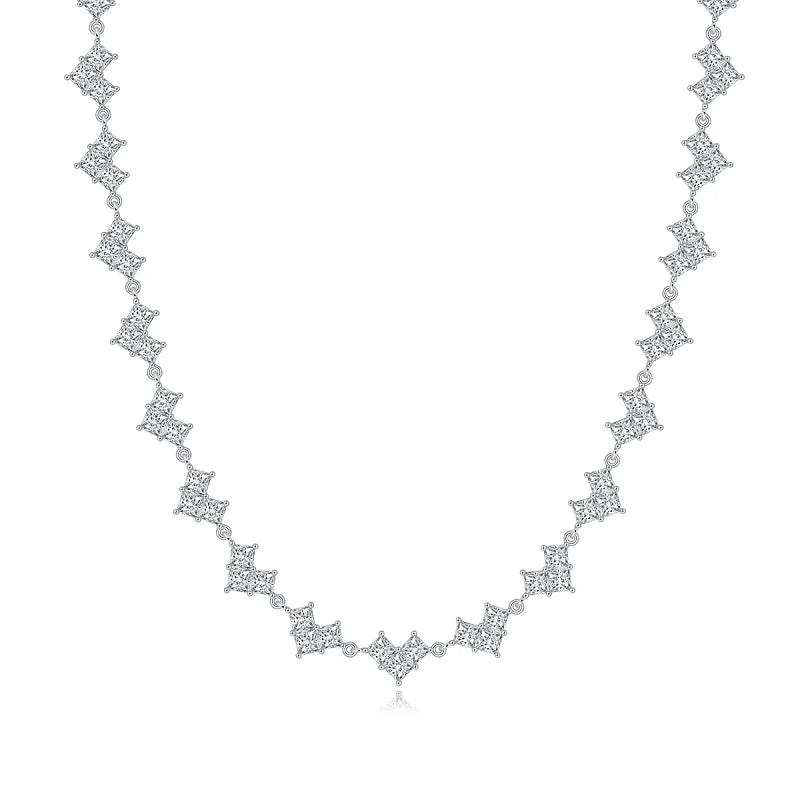 sterling silver jewelry - 925 White Gold Bracelet SLM0054B-silver-19cm open view