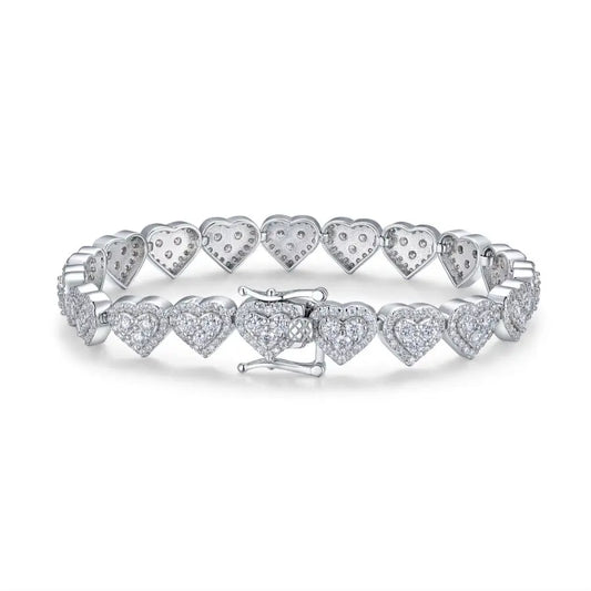 sterling silver jewelry - 11 Bracelet SLM0008B-White front view