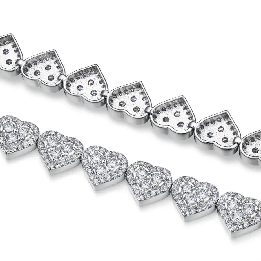 sterling silver jewelry - 11 Bracelet SLM0008B-White open view