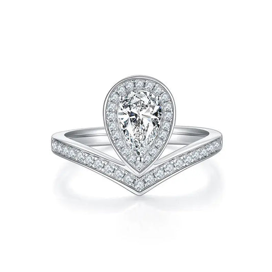 sterling silver jewelry - Silver Ring SLM0052R-White-6 open view