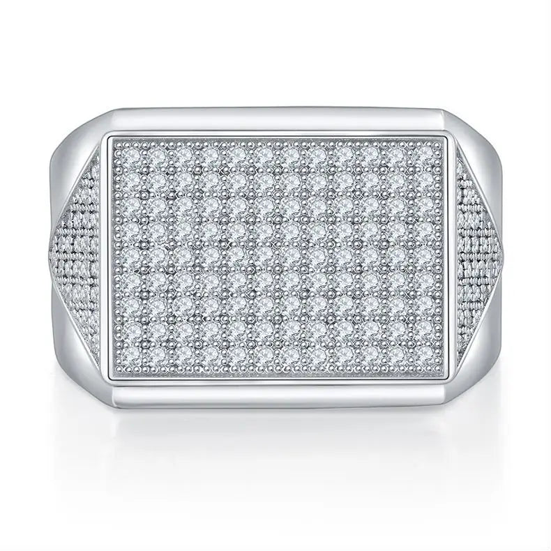 sterling silver jewelry - Silver Ring SLM0093R-White-6 open view