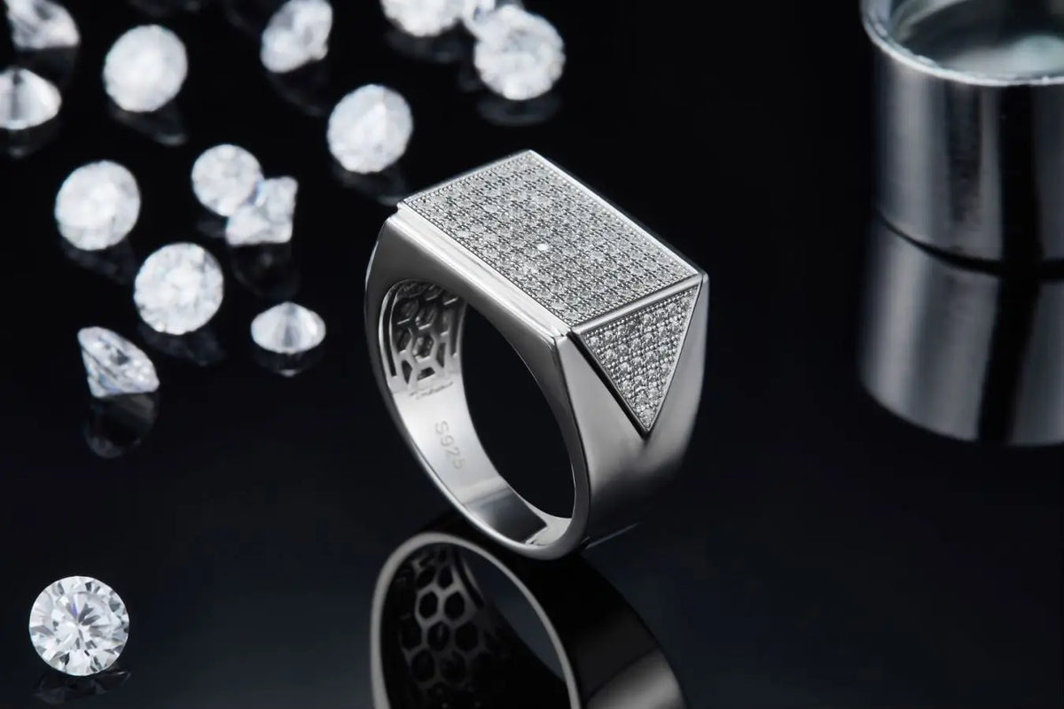 sterling silver jewelry - Silver Ring SLM0093R-White-6 product view 05