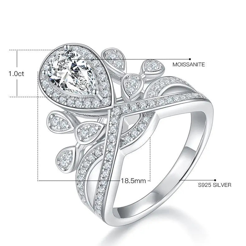 sterling silver jewelry - White Silver Jewelry SLM0053R-White-6 open view