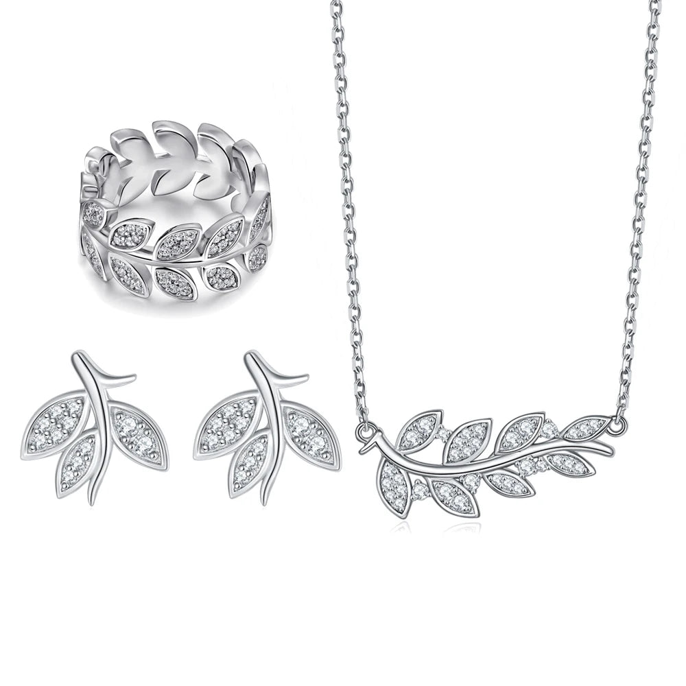 sterling silver jewelry - Silver Gold Ring Necklace Earring SLZ0003SET-TLTZ015-7 product view 12