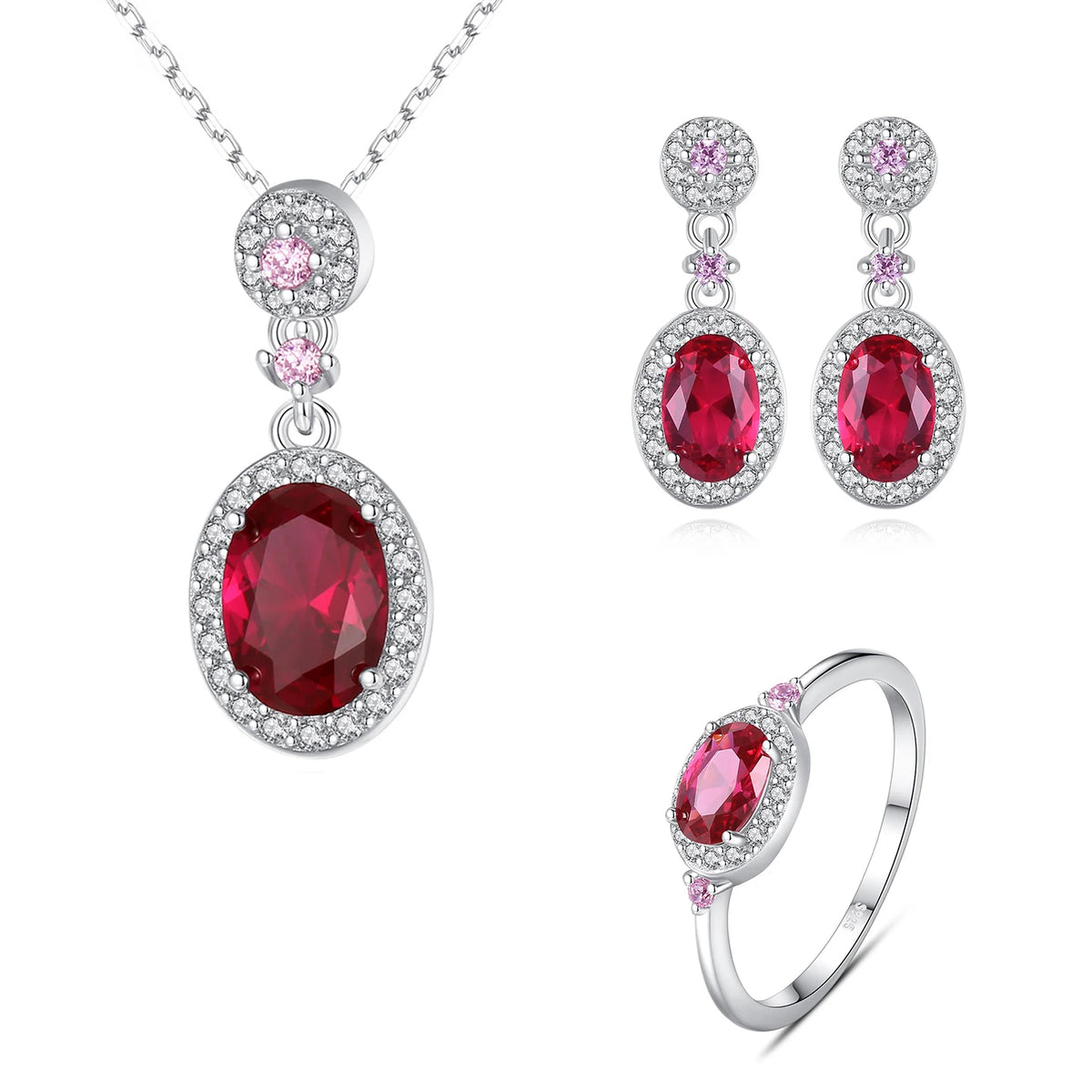 sterling silver jewelry - Silver Gold Ring Necklace Earring SLZ0003SET-TLTZ015-7 product view 26